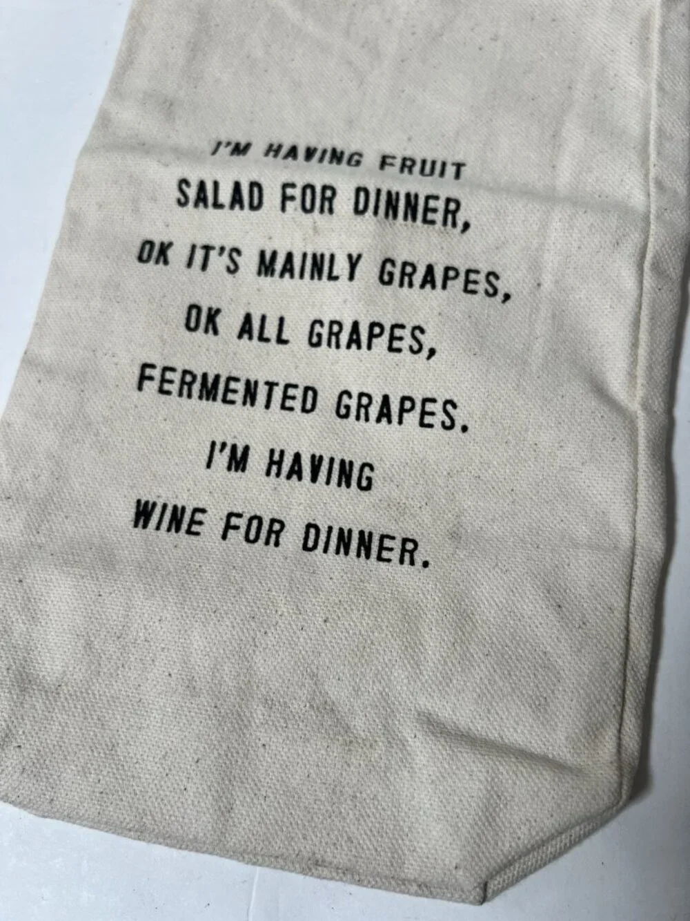 New Sugarboo Designs Co Wine For Dinner Gift Bag Drawstring Linen